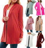 Women's Casual Lightweight Open Front Cardigan and Soft Basic Drape Long Sleeve Sweater Coat (S-3XL)