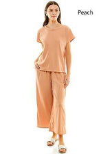 5 COLORS / 2pc Set Loungewear Green, Grey, Peach, Black, Lilac Short Sleeve