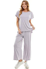 5 COLORS / 2pc Set Loungewear Green, Grey, Peach, Black, Lilac Short Sleeve