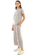 5 COLORS / 2pc Set Loungewear Green, Grey, Peach, Black, Lilac Short Sleeve