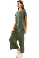 5 COLORS / 2pc Set Loungewear Green, Grey, Peach, Black, Lilac Short Sleeve