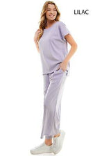 5 COLORS / 2pc Set Loungewear Green, Grey, Peach, Black, Lilac Short Sleeve