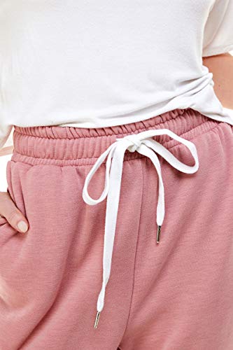 Women's High Waisted Yoga Fit Lounge Trousers Jogger Sweatpants | Workout Gym Loose Fit Pockets Trousers | Plus Size Lounge Pant | Exercise Joggers Elastic Pants Jade