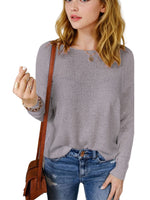 Women's Drop Shoulder Pullover Sweater Tops