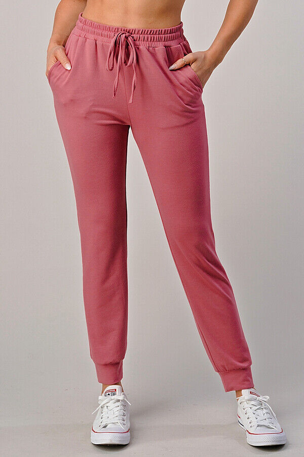 Mint Plus Pink Women's High Waisted Sporty Gym Athletic Fit Jogger Sweatpants