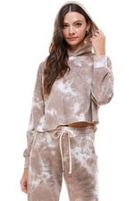 Tie Dye Boxy Hoodies Top and Wide Jogger Set | 3 Colors | 4 Sizes