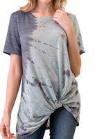 MINT PLUS PINK Women Casual Summer Tie Dye Tunic T-Shirt and Top/Womens Short Sleeve Blouses