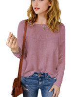 Women's Drop Shoulder Pullover Sweater Tops