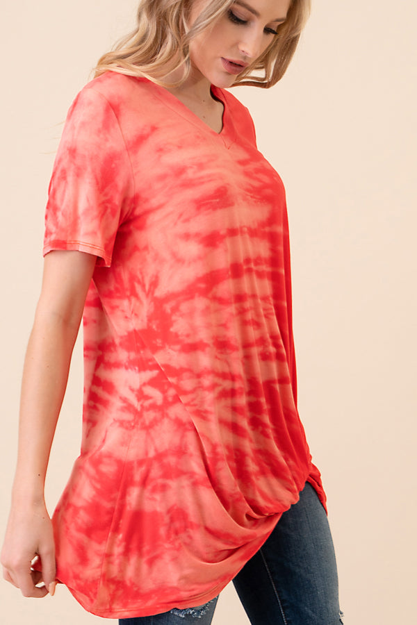 MINT PLUS PINK Women Casual Summer Tie Dye Tunic T-Shirt and Top/Womens Short Sleeve Blouses