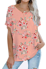 MINT PLUS PINK Womens Oversized Tops Crew Neck Short Sleeve T Shirts Loose fit Tunic