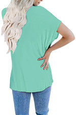 MINT PLUS PINK Womens Oversized Tops Crew Neck Short Sleeve T Shirts Loose fit Tunic