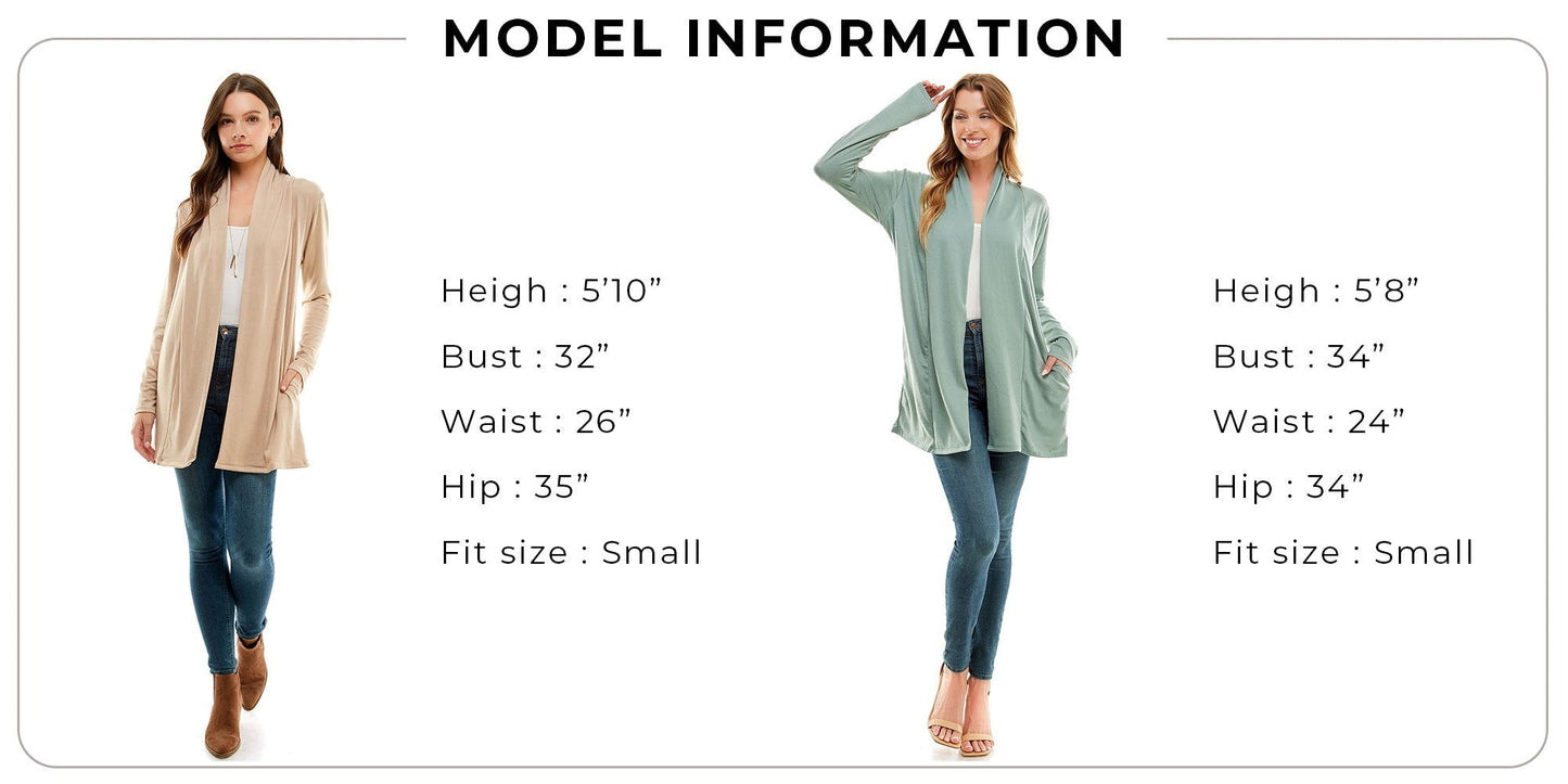 Women's Casual Lightweight Open Front Cardigan and Soft Basic Drape Long Sleeve Sweater Coat (S-3XL)