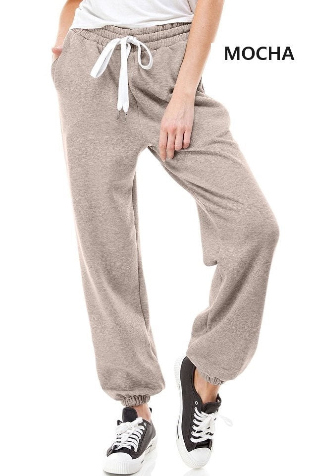 Women's High Waisted Sporty Gym Athletic Fit Jogger Sweatpants and Loose fit Lounge Trousers