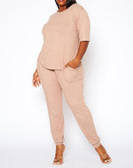 Mint Plus Pink - Comfortable Round Neck Half Sleeve Jogger Pants Set