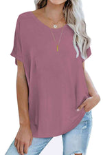 Womens Oversized Tops Crew Neck Short Sleeve T Shirts