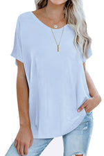 Womens Oversized Tops Crew Neck Short Sleeve T Shirts