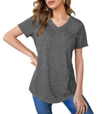 Womens Short Sleeve V Neck Tops