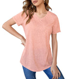 Womens Short Sleeve V Neck Tops