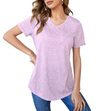 Womens Short Sleeve V Neck Tops