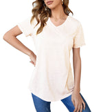 Womens Short Sleeve V Neck Tops