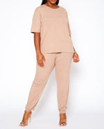 Mint Plus Pink - Comfortable Round Neck Half Sleeve Jogger Pants Set