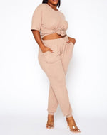 Mint Plus Pink - Comfortable Round Neck Half Sleeve Jogger Pants Set